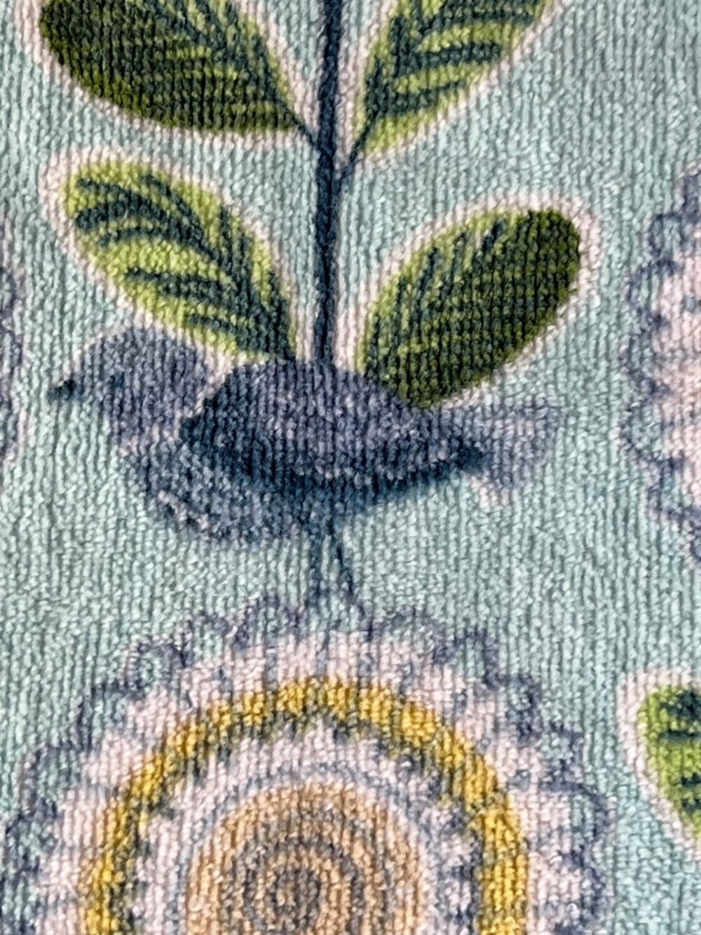 Floral & Bird Kitchen Tea Towels Terry 27.5x17 Set of 3 Yellow, Aqua Blue Green - Picture 7 of 10